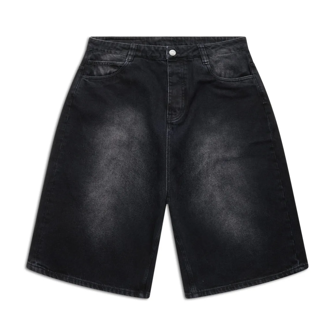 WASHED DENIM SHORTS BLACK