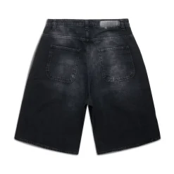 WASHED DENIM SHORTS BLACK
