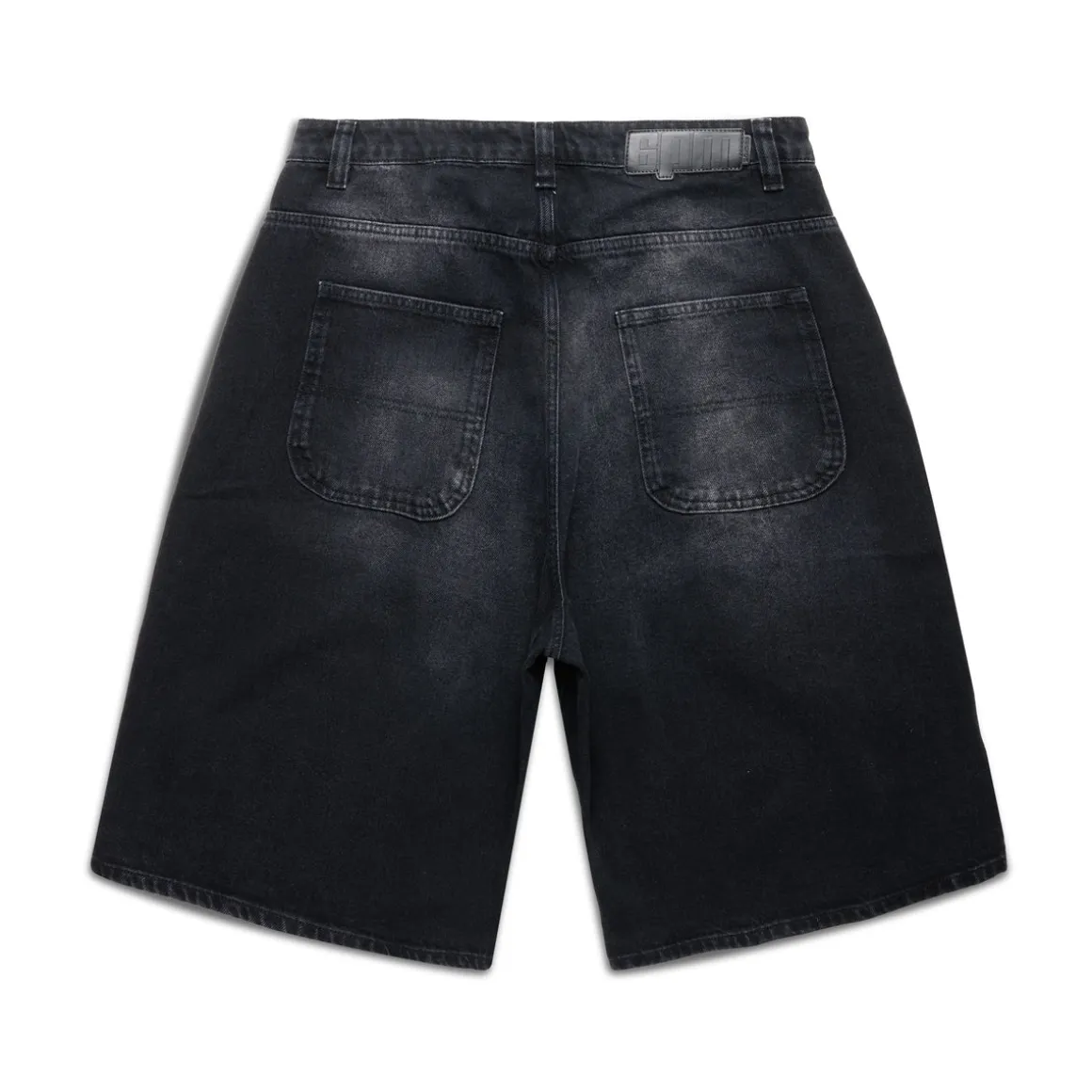 WASHED DENIM SHORTS BLACK
