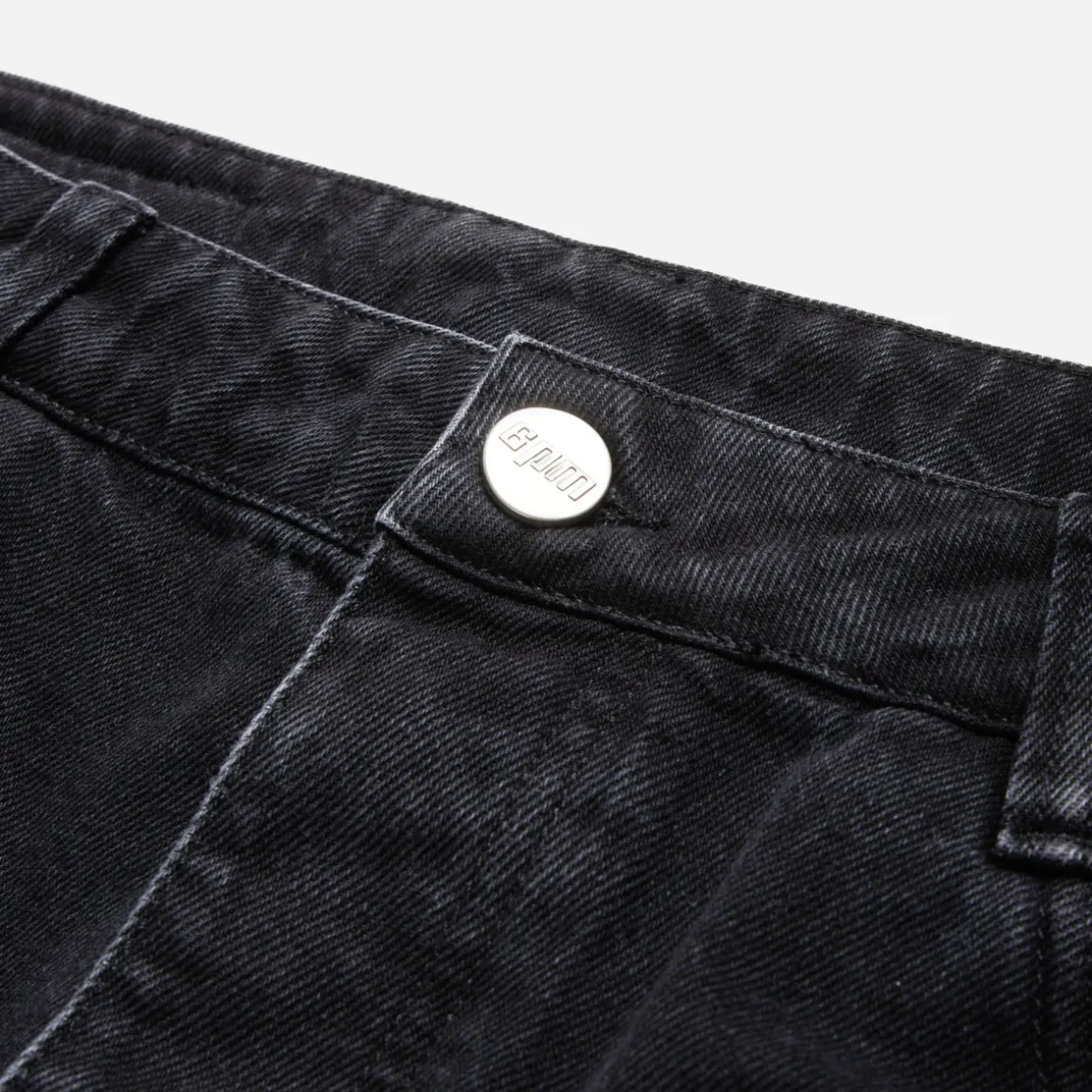 WASHED DENIM SHORTS BLACK
