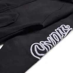 WAVE LOGO ZIP HOODIE BLACK