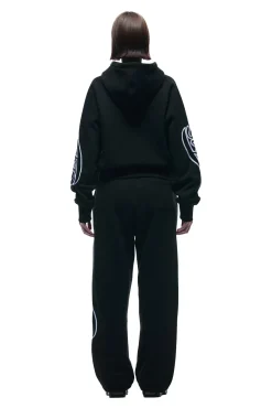 WAVE LOGO ZIP HOODIE BLACK