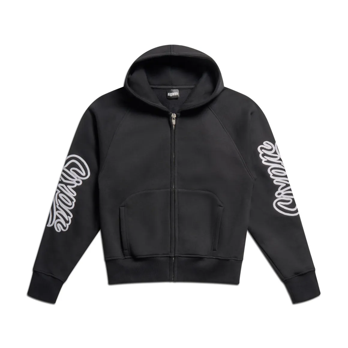 WAVE LOGO ZIP HOODIE BLACK