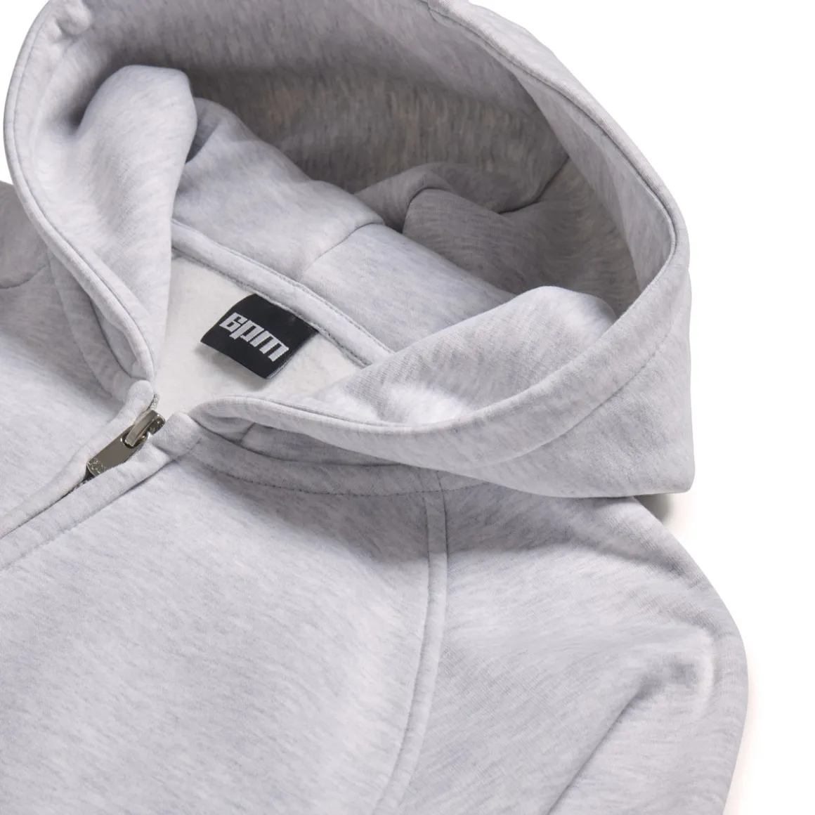 WAVE LOGO ZIP HOODIE LIGHT GREY