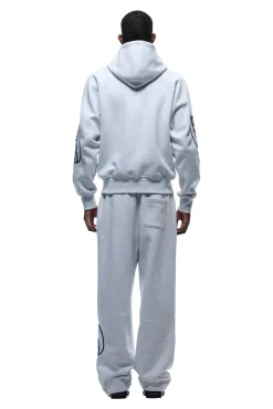 WAVE LOGO ZIP HOODIE LIGHT GREY