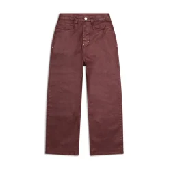 WAX COATED DENIM DARK BURGUNDY