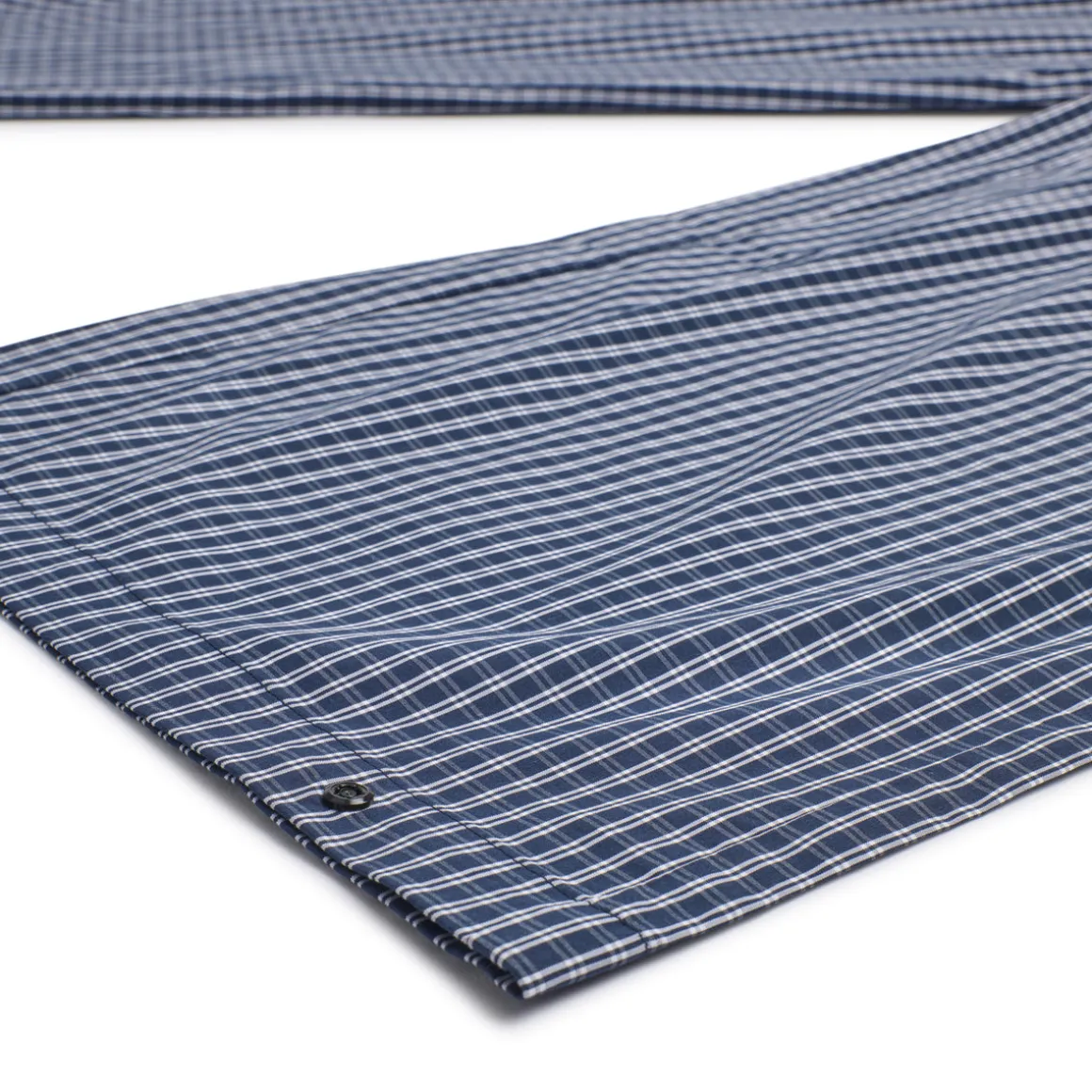 WIDE WOVEN CHECK PANTS DARK NAVY