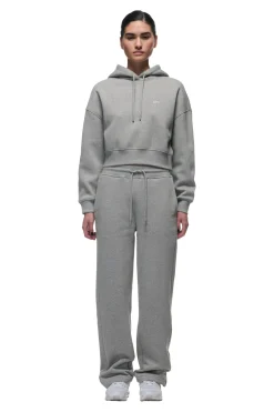 WMNS CROPPED HOODIE GREY MELANGE
