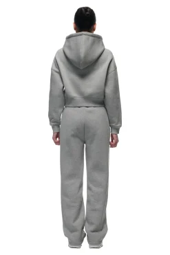 WMNS CROPPED HOODIE GREY MELANGE