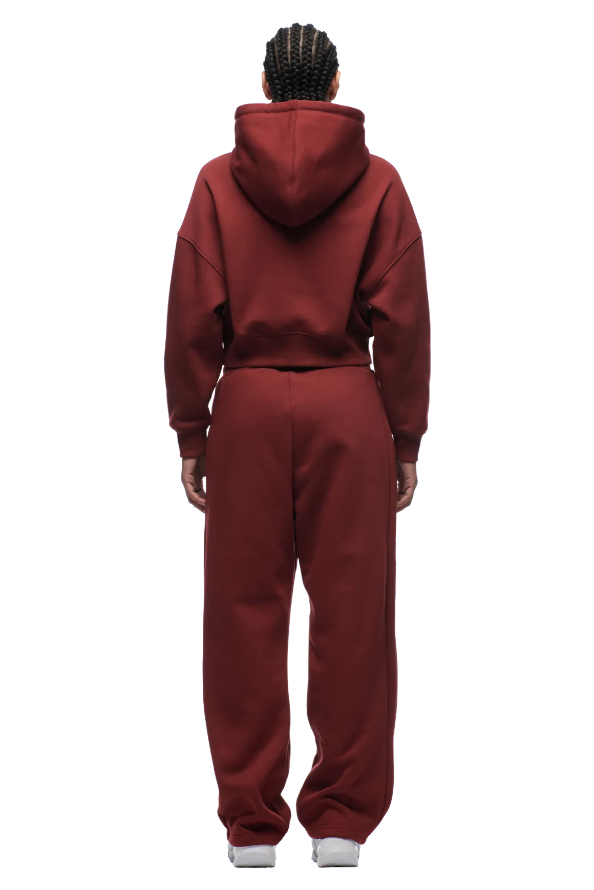 WMNS CROPPED HOODIE WINE RED