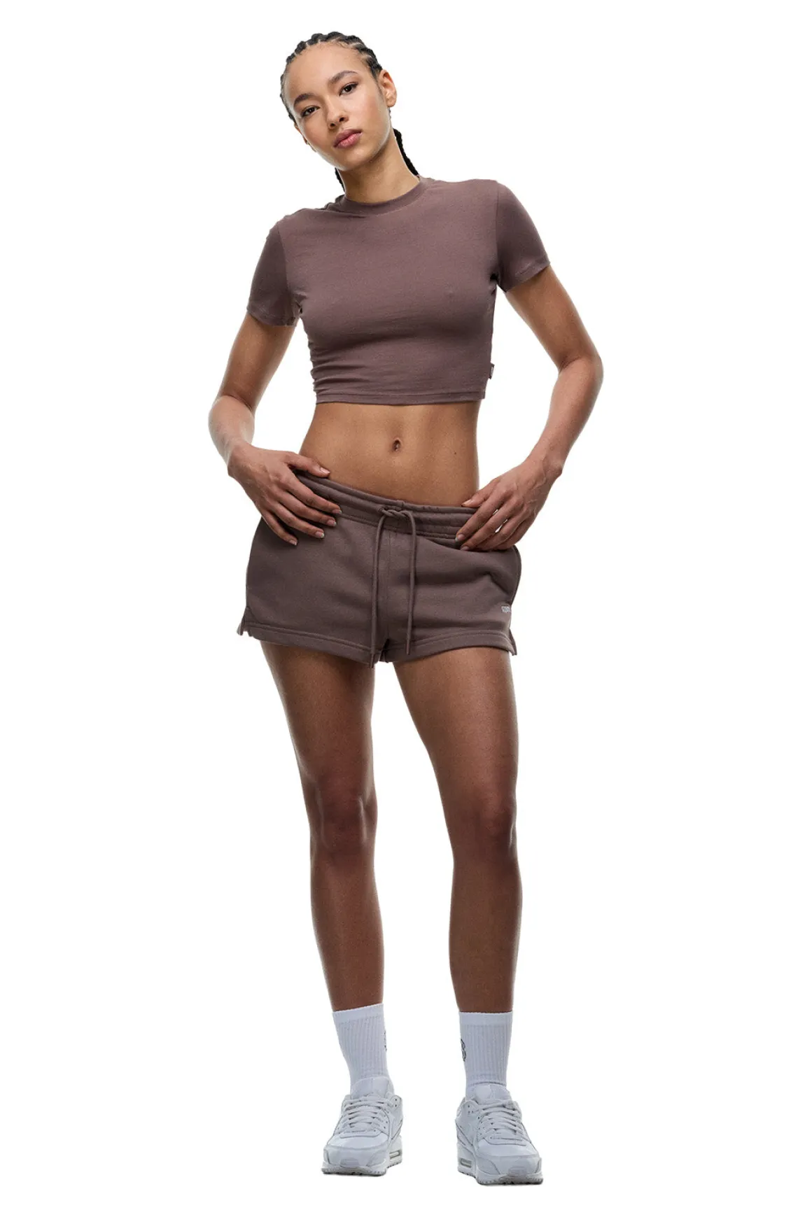 WMNS CROPPED T-SHIRT STONE BROWN