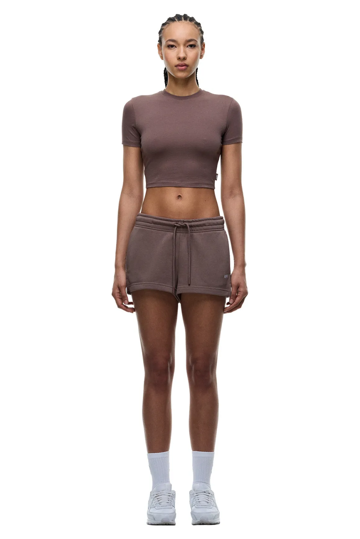 WMNS CROPPED T-SHIRT STONE BROWN