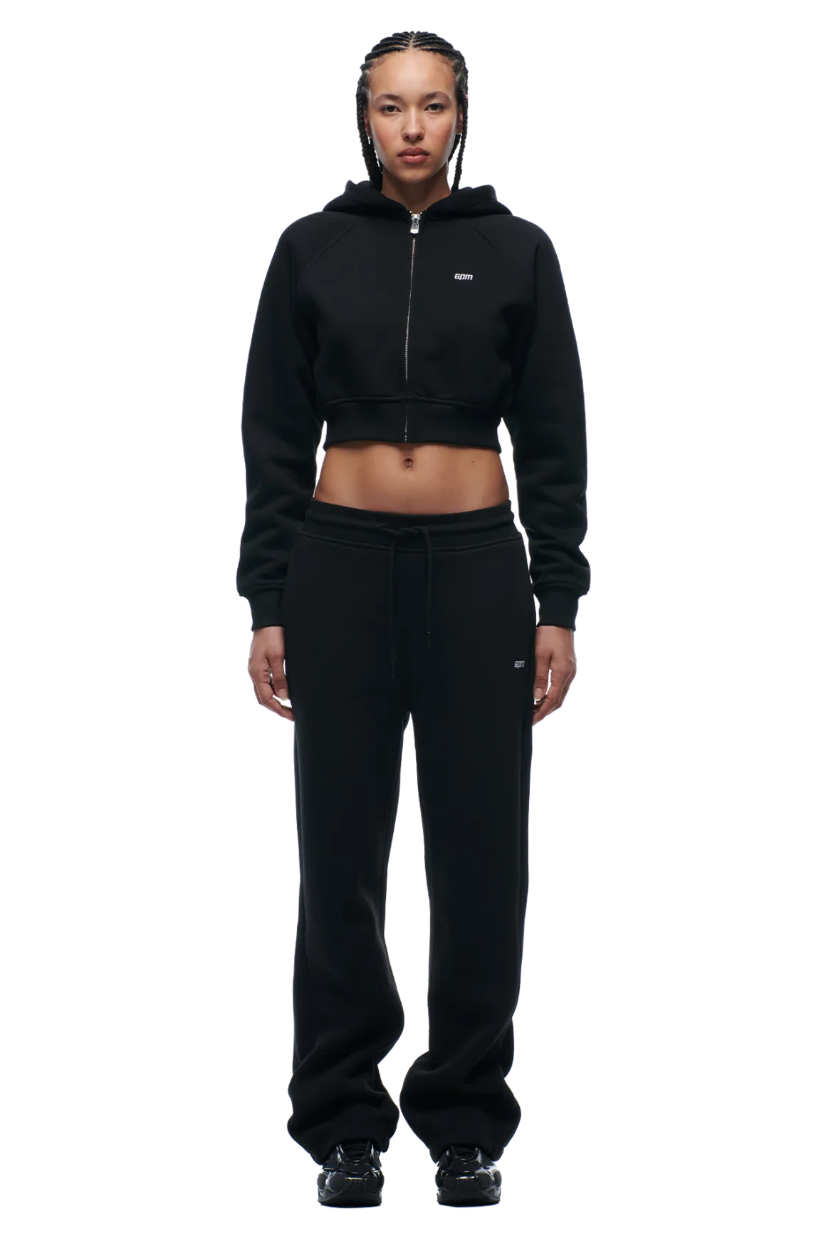 WMNS CROPPED ZIP HOODIE BLACK