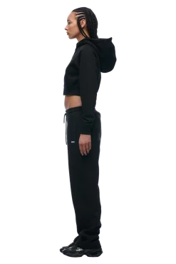 WMNS CROPPED ZIP HOODIE BLACK