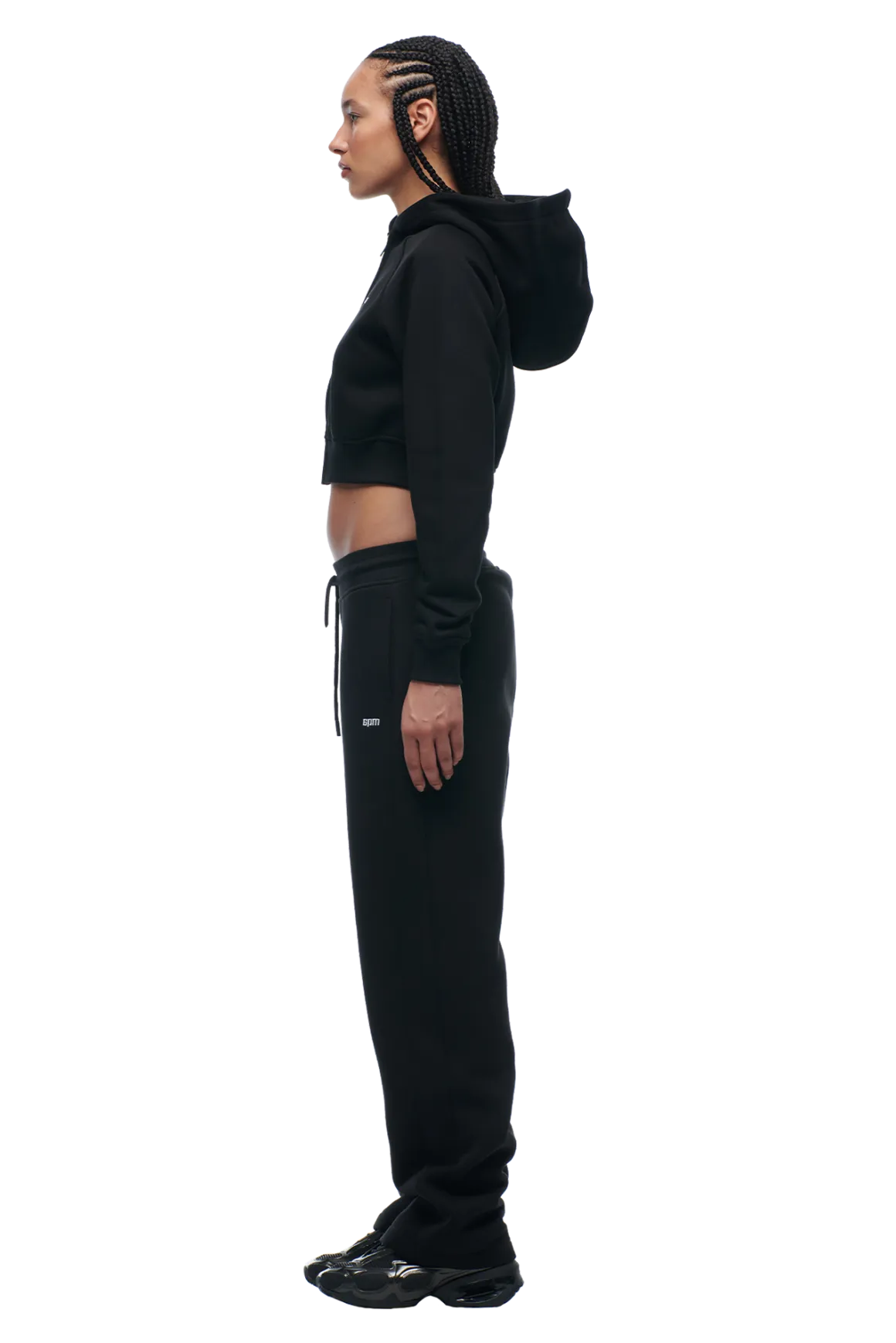 WMNS CROPPED ZIP HOODIE BLACK