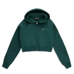 WMNS CROPPED ZIP HOODIE EVERGREEN