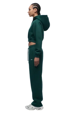 WMNS CROPPED ZIP HOODIE EVERGREEN