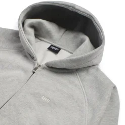 WMNS CROPPED ZIP HOODIE GREY MELANGE