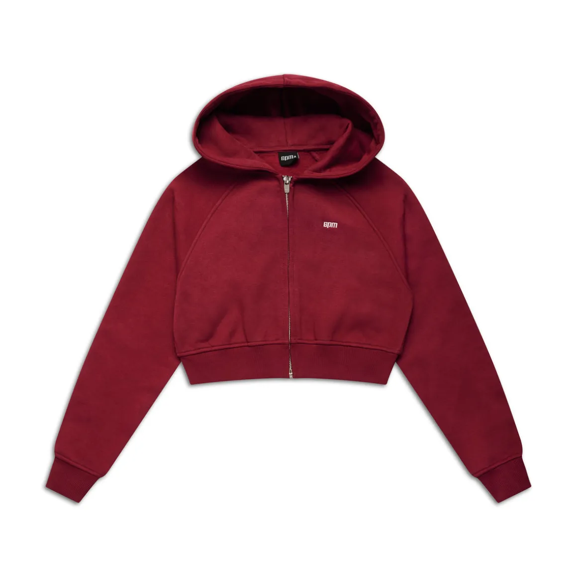 WMNS CROPPED ZIP HOODIE WINE RED