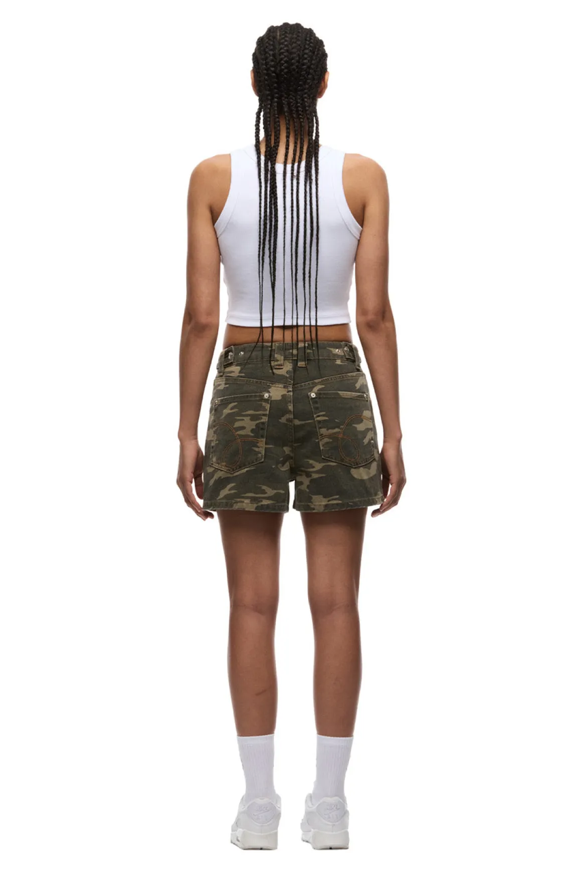 WMNS DENIM SHORTS BLACK/CAMO