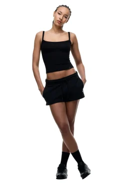 WMNS FITTED CROPPED TOP BLACK