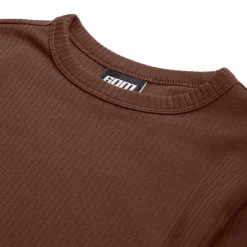WMNS RIBBED LS DARK HAZELNUT