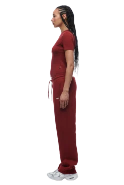 WMNS T-SHIRT WINE RED
