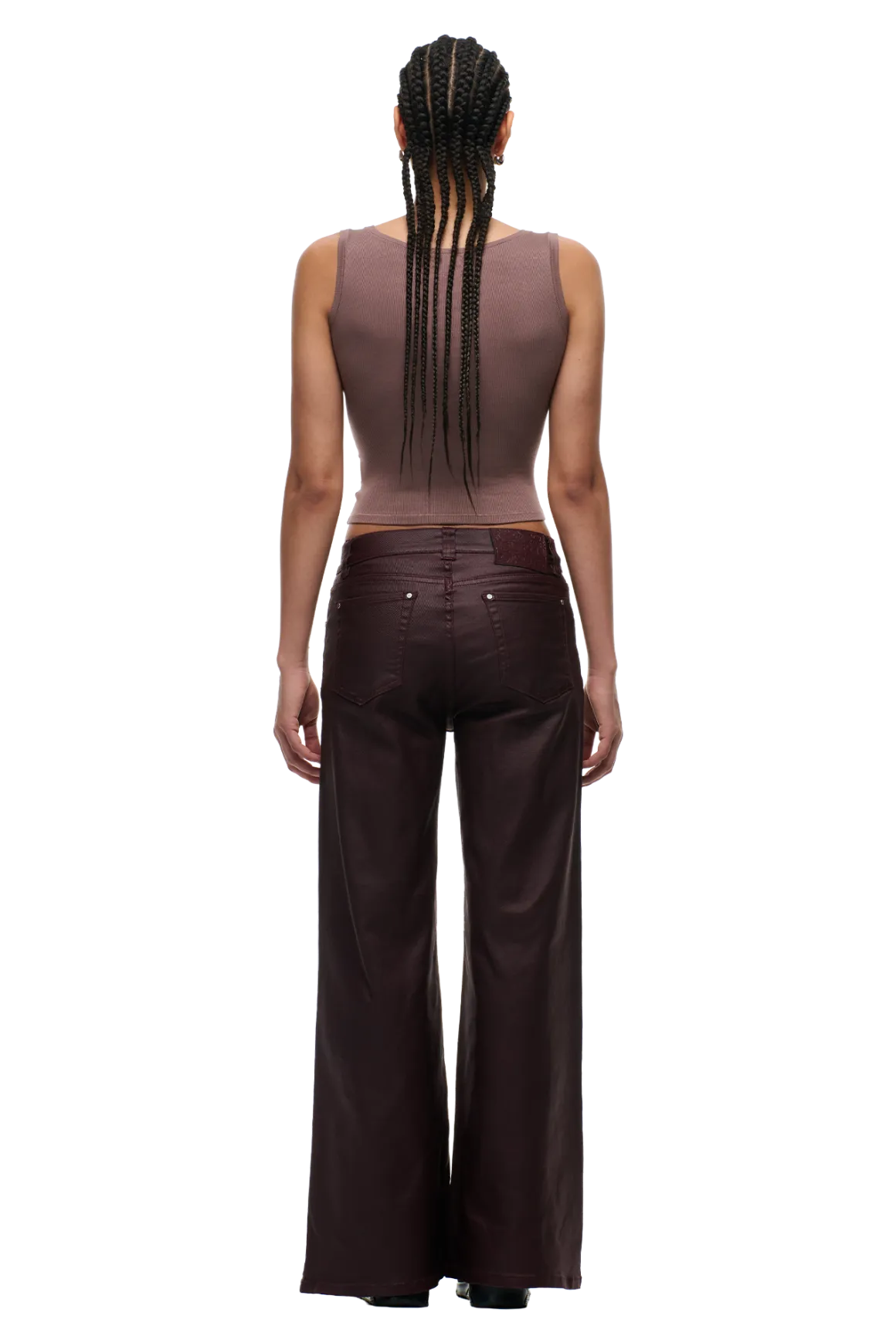 WMNS WIDE DENIM DARK BURGUNDY
