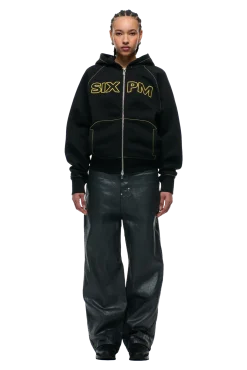 WORDMARK ZIPPER HOODIE BLACK