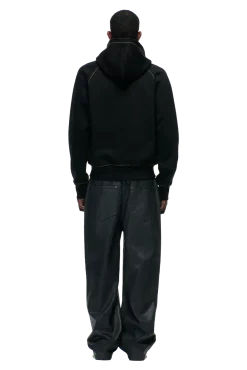 WORDMARK ZIPPER HOODIE BLACK