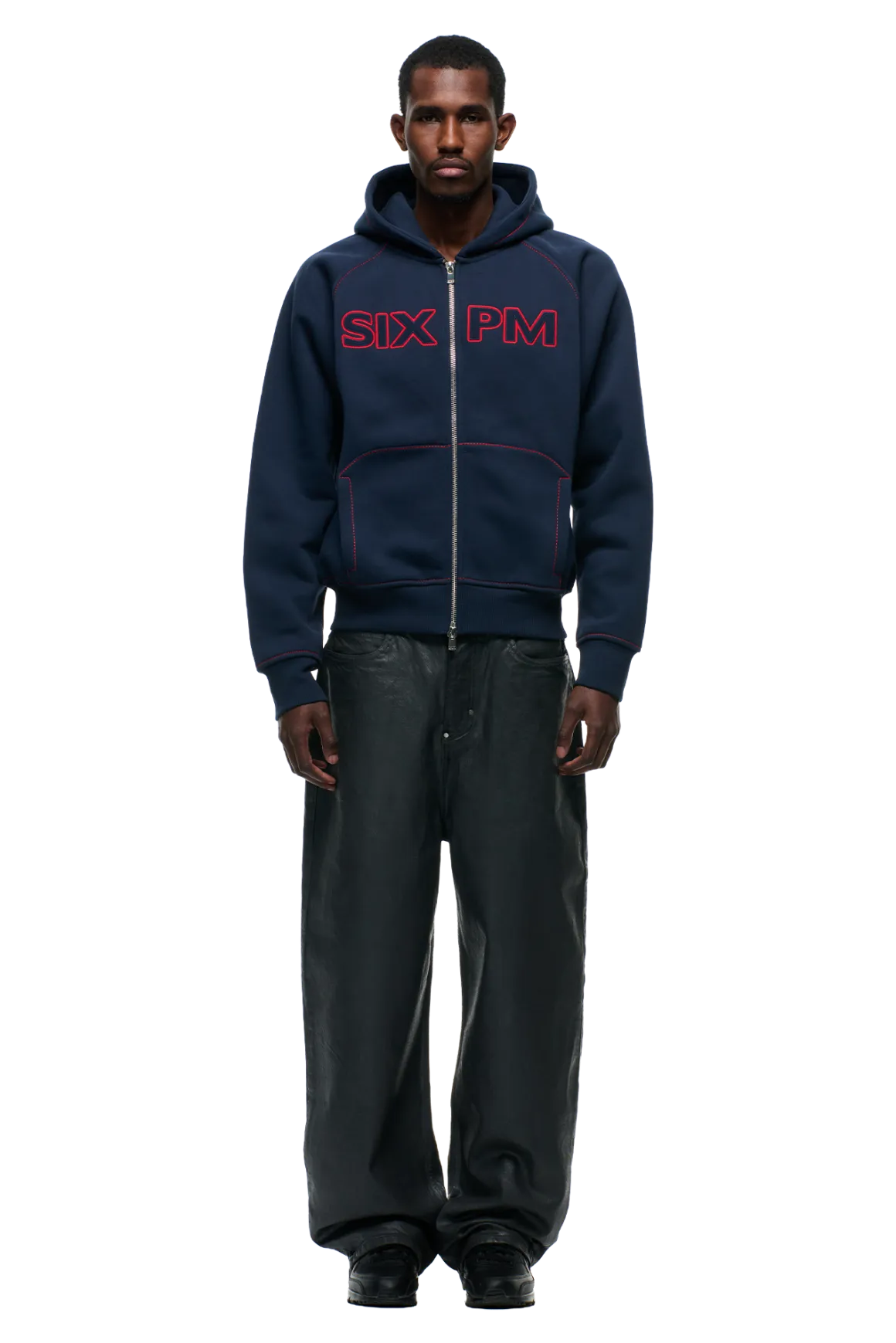 WORDMARK ZIPPER HOODIE MIDNIGHT BLUE