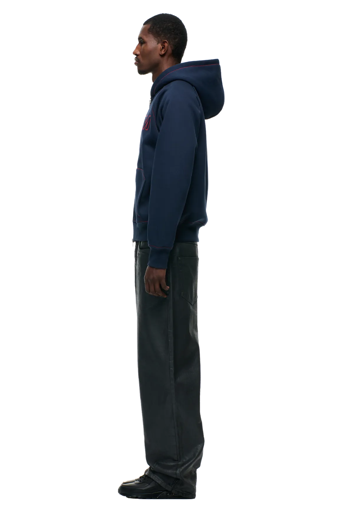 WORDMARK ZIPPER HOODIE MIDNIGHT BLUE