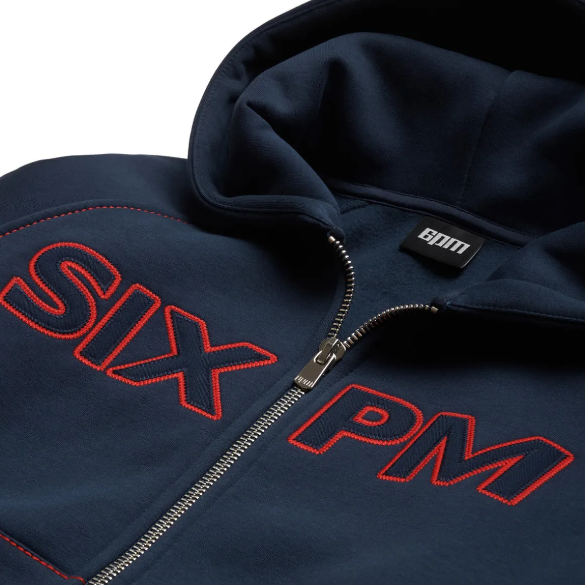 WORDMARK ZIPPER HOODIE MIDNIGHT BLUE