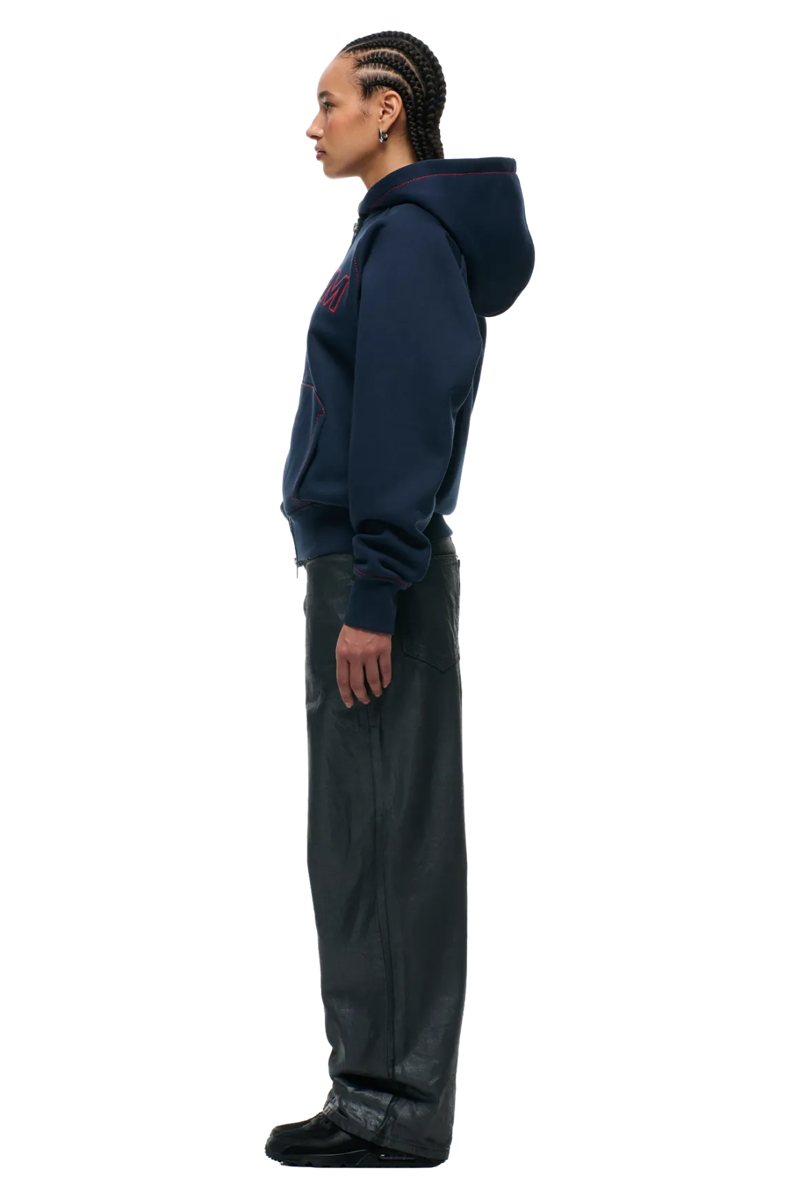 WORDMARK ZIPPER HOODIE MIDNIGHT BLUE