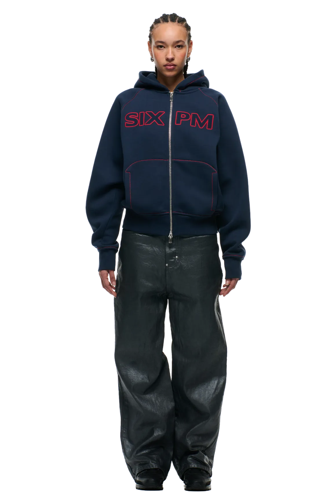 WORDMARK ZIPPER HOODIE MIDNIGHT BLUE
