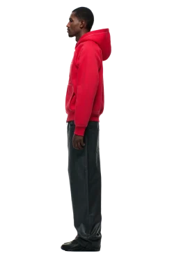 WORDMARK ZIPPER HOODIE TOMATO RED