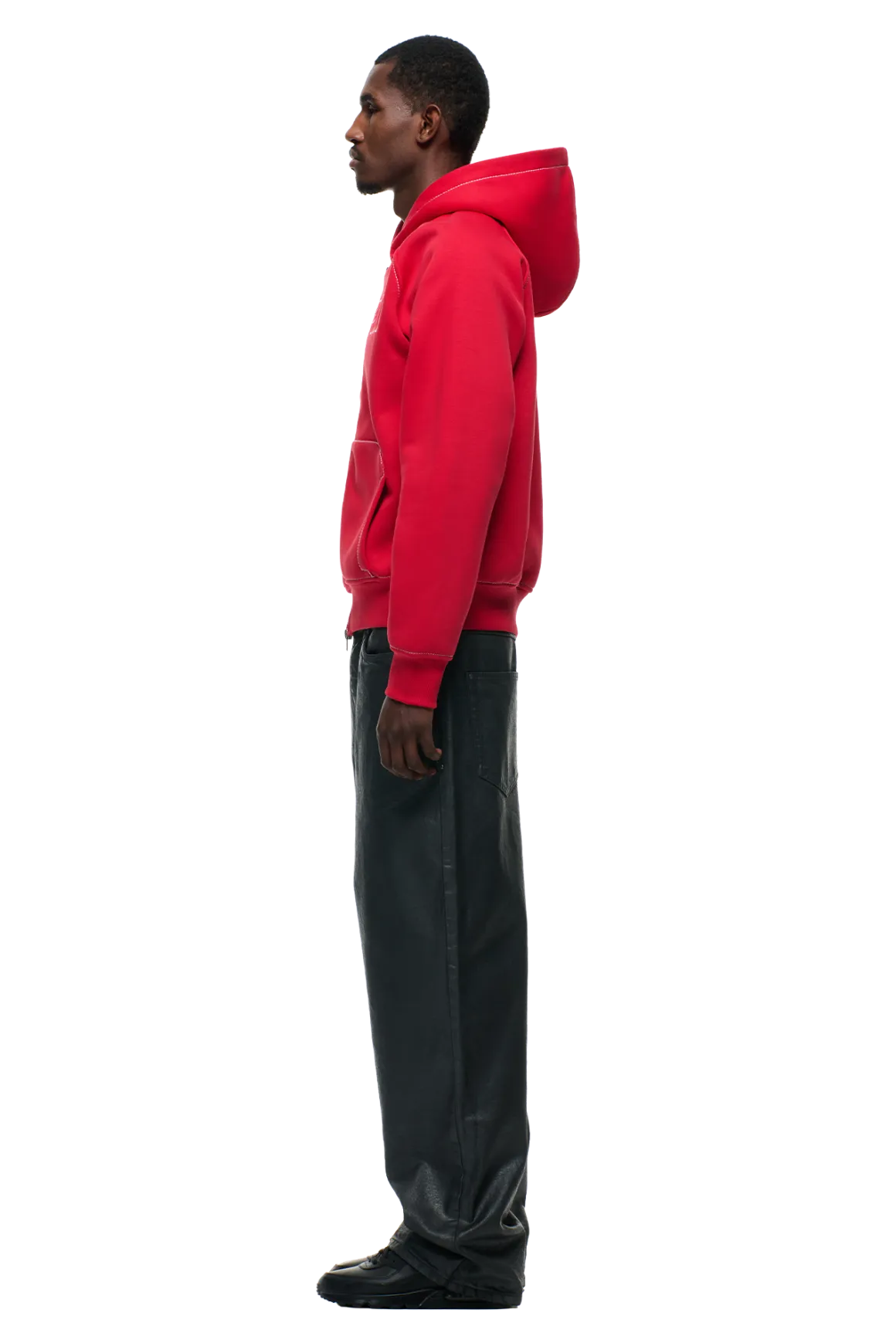 WORDMARK ZIPPER HOODIE TOMATO RED