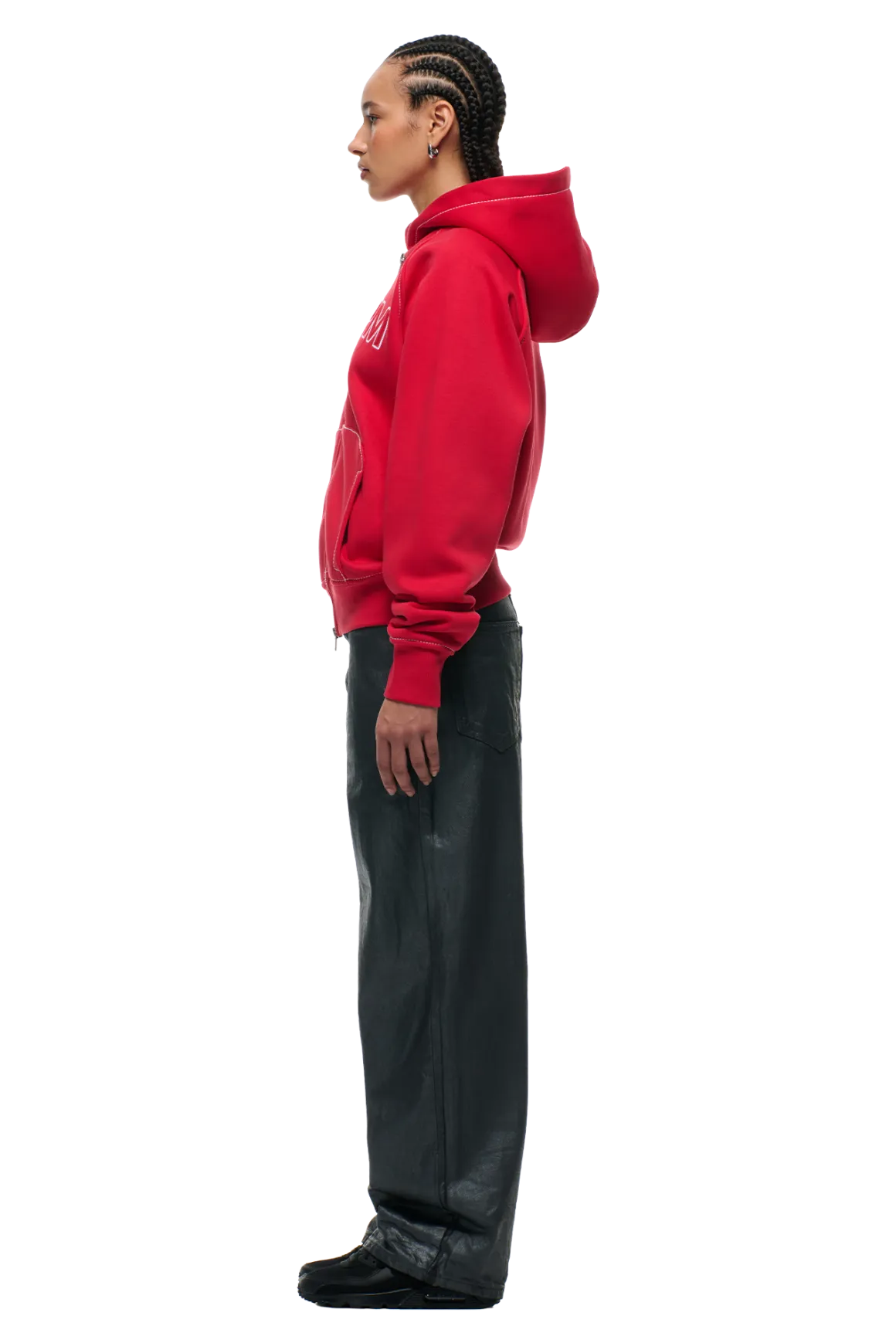 WORDMARK ZIPPER HOODIE TOMATO RED