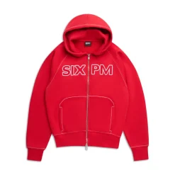 WORDMARK ZIPPER HOODIE TOMATO RED