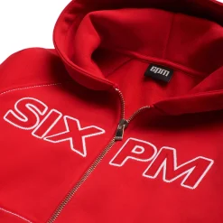 WORDMARK ZIPPER HOODIE TOMATO RED