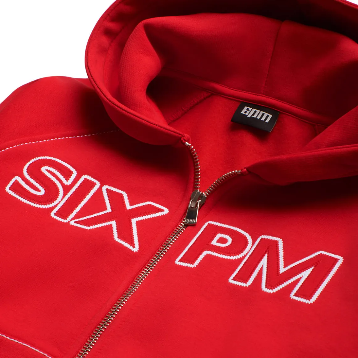WORDMARK ZIPPER HOODIE TOMATO RED