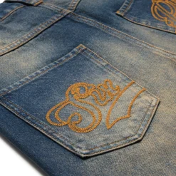 X-TRA WIDE DENIM SHORTS DARK BLUE